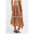 New Fashion Copper Silk-blend Skirt DEM/DOM Manufacture Wholesale Fashion Women Apparel (TA5159S)